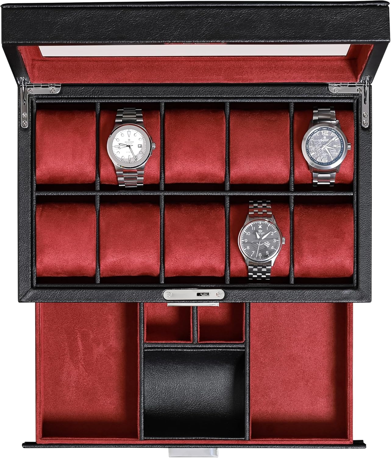 Jewelry Watches Luxury - Pudełko na 10 zegarków ze skóry
