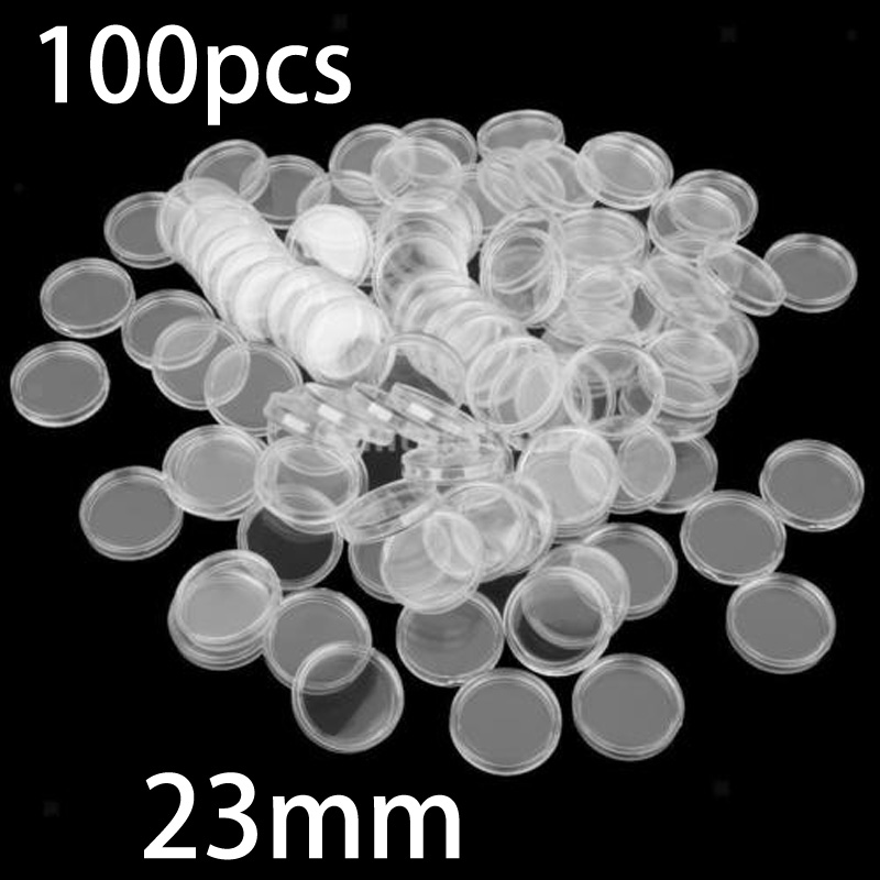 Collectors Coins Jewelry & Watches Of Smithtown Photos - 100 sztuk przezroczystych okrągłych plastikowych kapsułek