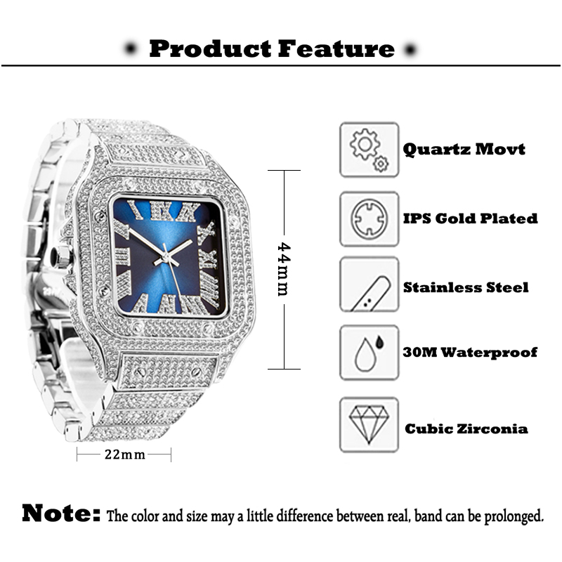 MISSFOX męskie zegarki Hip Hop – Jewelry Watches Brands recenzja i cena