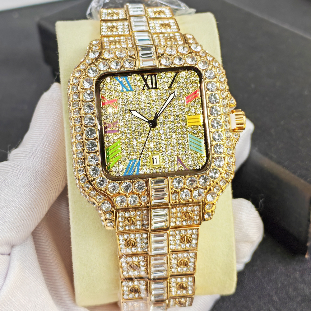 Zegarek męski z pełnym diament – Jewelry Watches Brands recenzja i cena